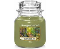 Yankee Candle vonná svíčka Classic ve skle střední Autumn Nature Walk 368g Zelená