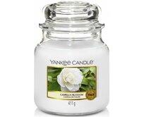 Yankee Candle vonná svíčka Classic ve skle střední Camellia Blossom Bílá