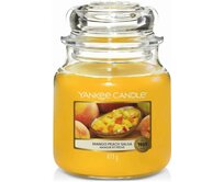 Yankee Candle vonná svíčka Classic ve skle střední Mango Peach Salsa Žlutá