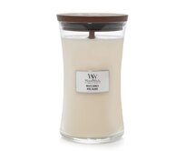 WoodWick vonná svíčka s dřevěným knotem velká White Honey 609g Krémová