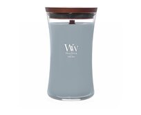 WoodWick vonná svíčka s dřevěným knotem Velká Terra Haze 610g Šedá