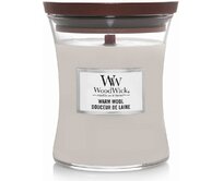 WoodWick vonná svíčka s dřevěným knotem střední Warm Wool 275g Šedá