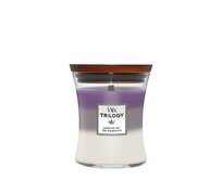 WoodWick vonná svíčka s dřevěným knotem střední Trilogy Amethyst Sky 275 g Vícbarevná