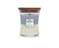 WoodWick vonná svíčka s dřevěným knotem střední Trilogy Calming Retreat 275 g Vícbarevná