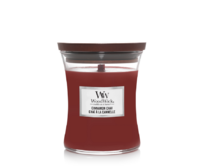 WoodWick vonná svíčka s dřevěným knotem střední Cinnamon Chai 275g Červená