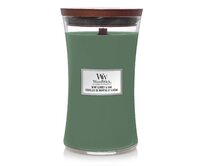 WoodWick vonná svíčka s dřevěným knotem velká Mint Leaves & Oak 609g Zelená