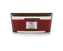 WoodWick vonná svíčka s dřevěným knotem Elipsa Cinnamon Chai 453,6 g Červená