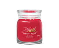 Yankee Candle vonná svíčka Signature ve skle střední Sparkling Cinnamon 368g Červená