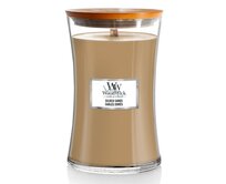 WoodWick vonná svíčka s dřevěným knotem velká Gilded Sands 609g Zlatá