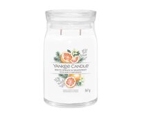 Yankee Candle vonná svíčka Signature ve skle velká White Spruce & Grapefruit 567g Bílá