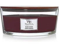 WoodWick vonná svíčka s dřevěným knotem Elipsa Black Cherry 453,6 g Červená