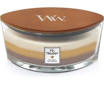 WoodWick vonná svíčka s dřevěným knotem Trilogy Elipsa Cafe Sweets 453,6 g Hnědá