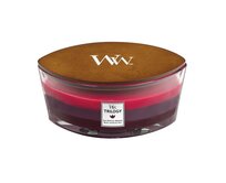 WoodWick vonná svíčka s dřevěným knotem Elipsa Trilogy Elipsa Sun-Ripened Berries 453,6 g Fialová