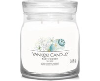 Yankee Candle vonná svíčka Signature ve skle střední Baby Powder 368g Bílá