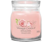 Yankee Candle vonná svíčka Signature ve skle střední Fresh Cut Roses 368g Růžová