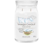Yankee Candle vonná svíčka Signature ve skle velká Clean Cotton  567 g Bílá