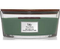 WoodWick vonná svíčka s dřevěným knotem Elipsa Mint Leaves & Oak 453,6g Zelená