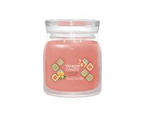 Yankee Candle vonná svíčka Signature ve skle střední Capri Glow 368g Růžová