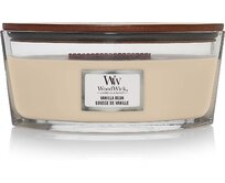 WoodWick vonná svíčka s dřevěným knotem Elipsa Vanilla Bean 453,6 g Krémová