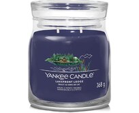 Yankee Candle vonná svíčka Signature ve skle střední Lakefront Lodge 368g Modrá