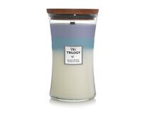 WoodWick vonná svíčka s dřevěným knotem Trilogy Calming Retreats 609 g Vícbarevná