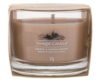 Yankee Candle mini svíčka Amber & Sandalwood 37g Hnědá