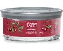 Yankee Candle vonná svíčka Signature Tumbler 5 knotů Black Cherry 340g Červená