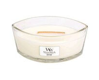 WoodWick vonná svíčka s dřevěným knotem Elipsa White Teak 453,6 g Bílá