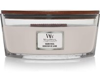 WoodWick vonná svíčka s dřevěným knotem Elipsa Warm Wool 453,6 g Šedá