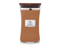 WoodWick vonná svíčka s dřevěným knotem velká Santal Myrrh 609 g Hnědá