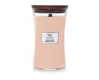 WoodWick vonná svíčka s dřevěným knotem velká Coastal Sunset 609 g Růžová