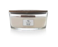 WoodWick vonná svíčka s dřevěným knotem Elipsa White Honey 453,6 g Krémová