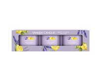 Yankee Candle votivní svíčka ve skle Lemon Lavender 3x37g