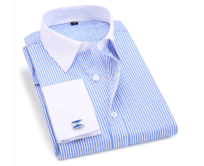 Manžetová košile modrá proužek velikost 46 Fialová, 46, 79, 45% bavlna, 55% polyesterové vlákno