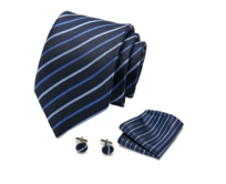 Manžetové knoflíčky s kravatou Zeus Modrá, 100% silk