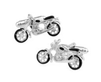 Manžetové knoflíčky motocykl Stříbrná, Ocel