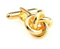 Manžetové knoflíčky uzlíčky gold Zlatá, Ocel