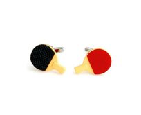 Manžetové knoflíčky ping pong stolní tenis Červená, černá, Ocel