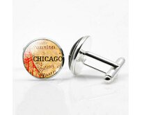 Manžetové knoflíčky Chicago Hnědá, Ocel