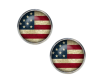 Manžetové knoflíčky USA Červená, modrá, Ocel