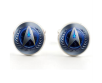 Manžetové knoflíčky Star Trek modré Modrá, Ocel