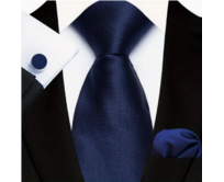 Manžetové knoflíčky s kravatou Inachos Modrá, 100% silk