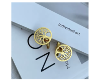 Manžetové knoflíčky Strom života gold Zlatá, Ocel