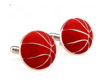 Manžetové knoflíčky Basketbal míč Oranžová, Ocel