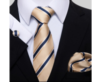 Manžetové knoflíčky s kravatou Pothos Zlatá, 100% silk