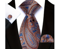 Manžetové knoflíčky s kravatou Ceti Různobarevná, 100% silk