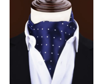 Pánský dvojvrstvý šátek nákrčník modrá puntíky Modrá, 100% polyester