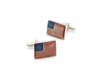 Manžetové knoflíčky barevné USA vlajky Ocel