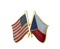 Odznak přátelství vlajka České republiky Spojene státy americké Zlatá, Ocel