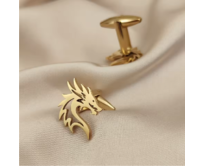 Manžetové knoflíčky drak gold Zlatá, Ocel